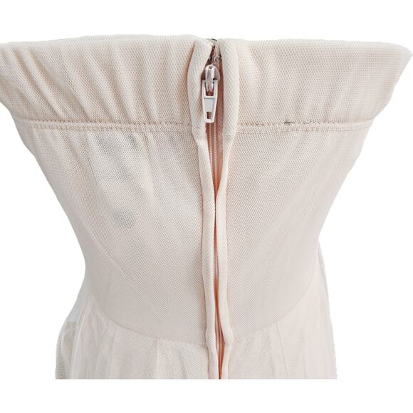 Vtg Deb Pastel Pink Sheer Mesh Chiffon High Low Mini Dress Fairy Whimsical 9 - Picture 5 of 12